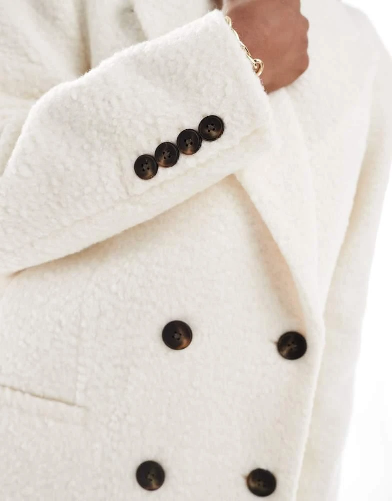 ASOS ASOS DESIGN Tall cosy boucle dad coat in cream 4
