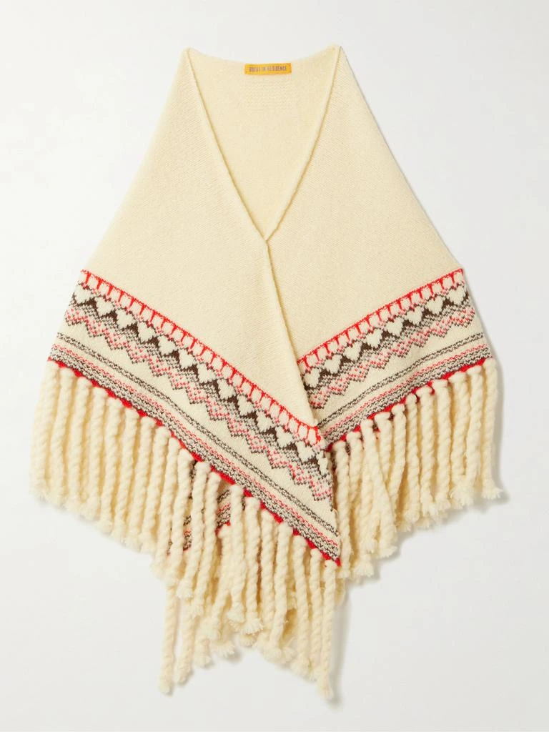 Guest In Residence Cloud Chalet Fringed Fair Isle Wool And Cashmere-blend Shawl - Pastel yellow