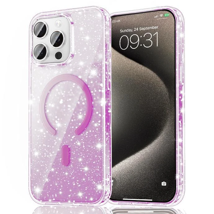 ENTRONIX Entronix [Magnetic] Case Compatible with iPhone 15 Pro - [Hard Back] Glitter Color 6