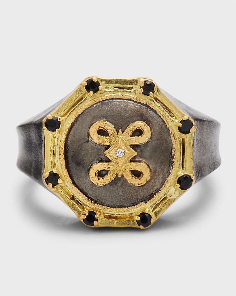 Armenta Men's Two-Tone Romero Celtic Knot Signet Ring