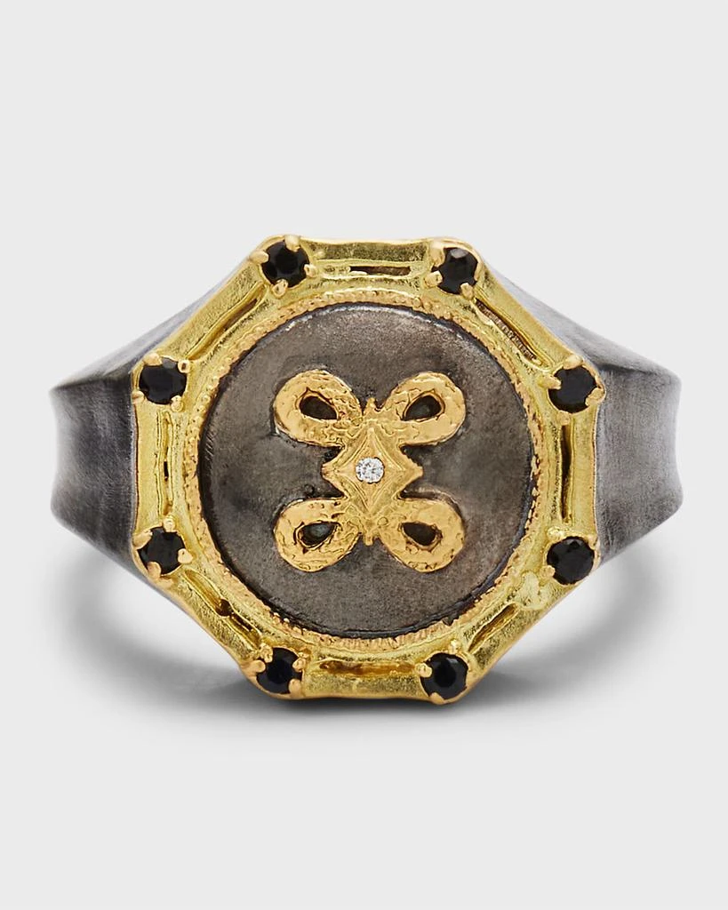 Armenta Men's Two-Tone Romero Celtic Knot Signet Ring 1