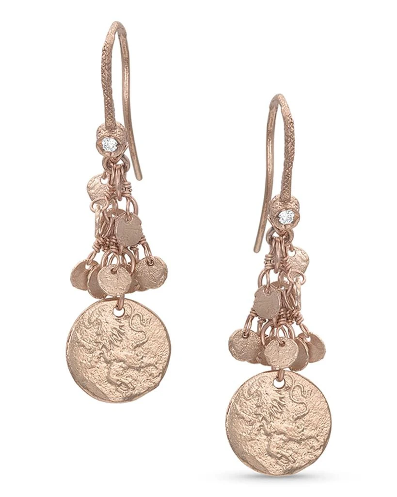Dominique Cohen 18k Rose Gold Griffin Coin Classic Fringe Earrings 1