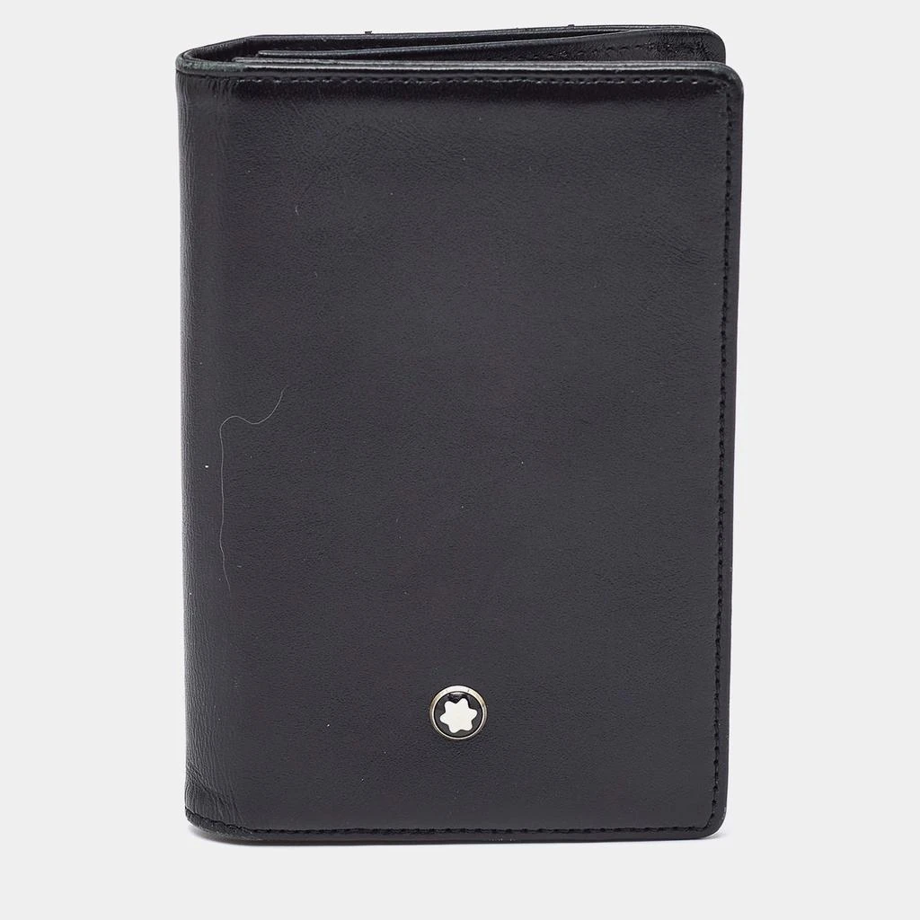 MontBlanc Montblanc Black Leather Meisterstuck Bifold Card Holder 1