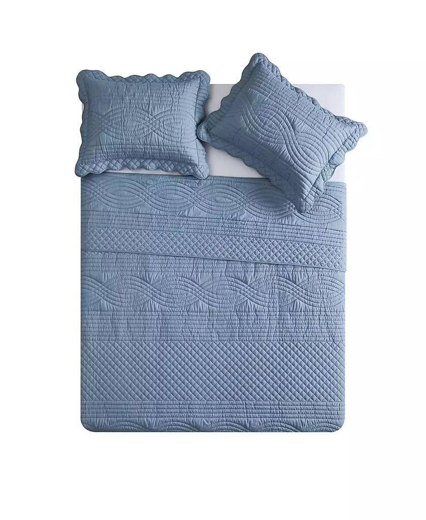 VCNY Home Scallop Microfiber 2-Pc. Quilt Set 3