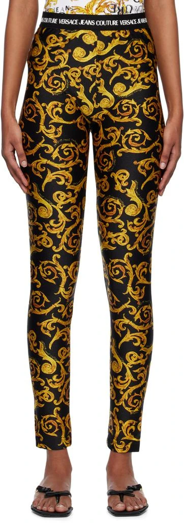 Versace Black Sketch Couture Leggings 1
