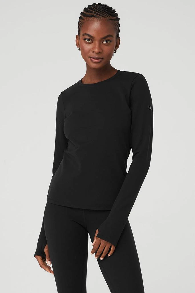 Alo Yoga Airbrush Winter Warm Nocturne Long Sleeve - Black 1