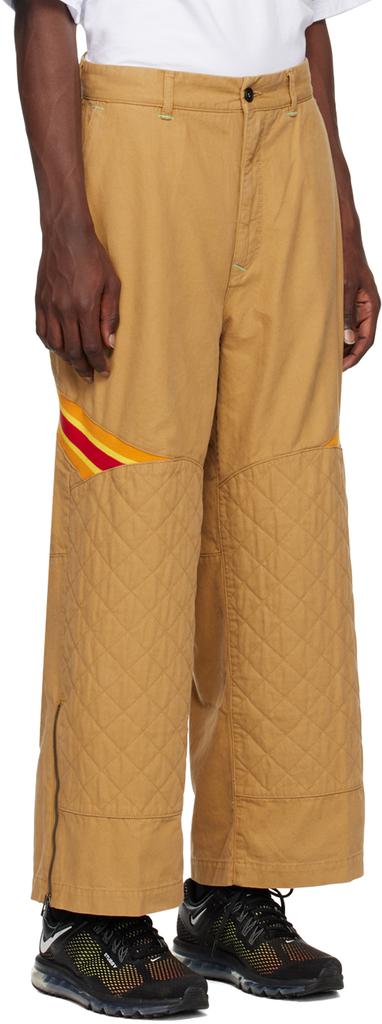 Facetasm Tan Striped Trousers