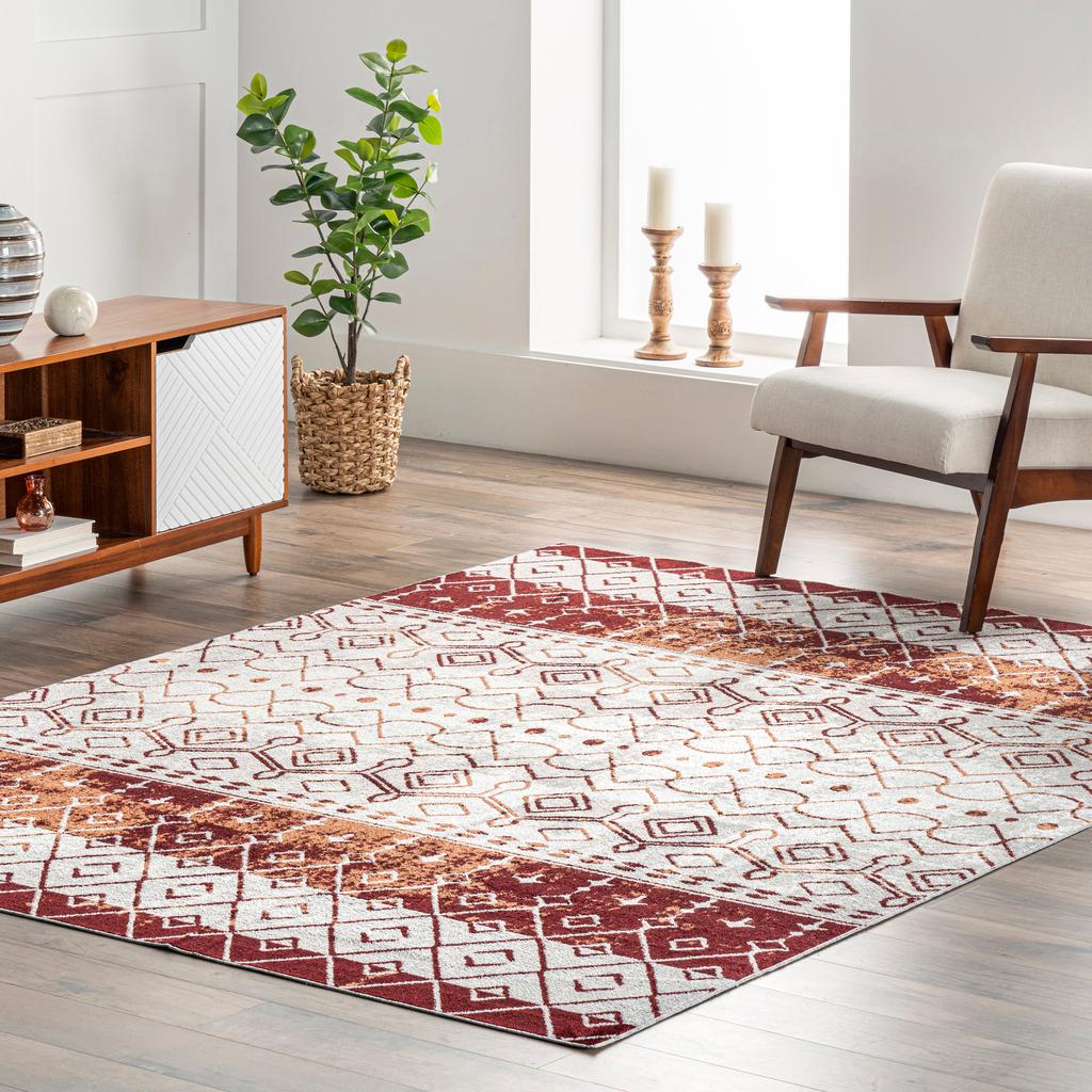 nuLOOM Audrey Machine Washable Geometric Moroccan Area Rug