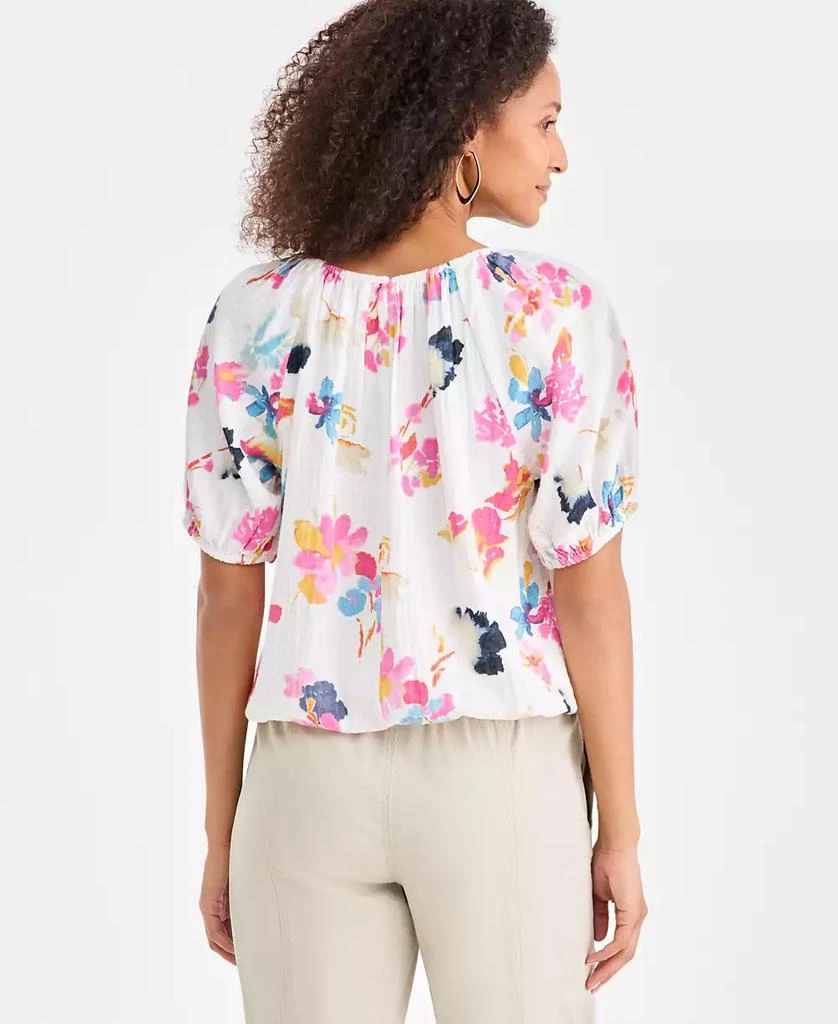 Style & Co Petite Print Gauze Short-Sleeve Bubble Top 3