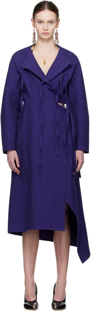 Tory Burch Belted silk-trimmed wool midi dress - Dresses