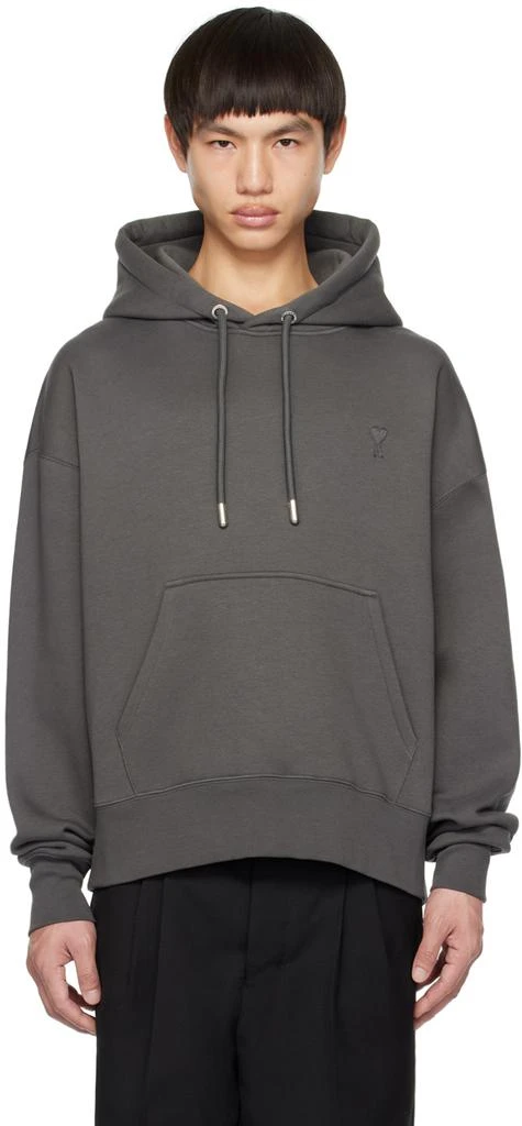 AMI Gray Ami de Coeur Hoodie 1