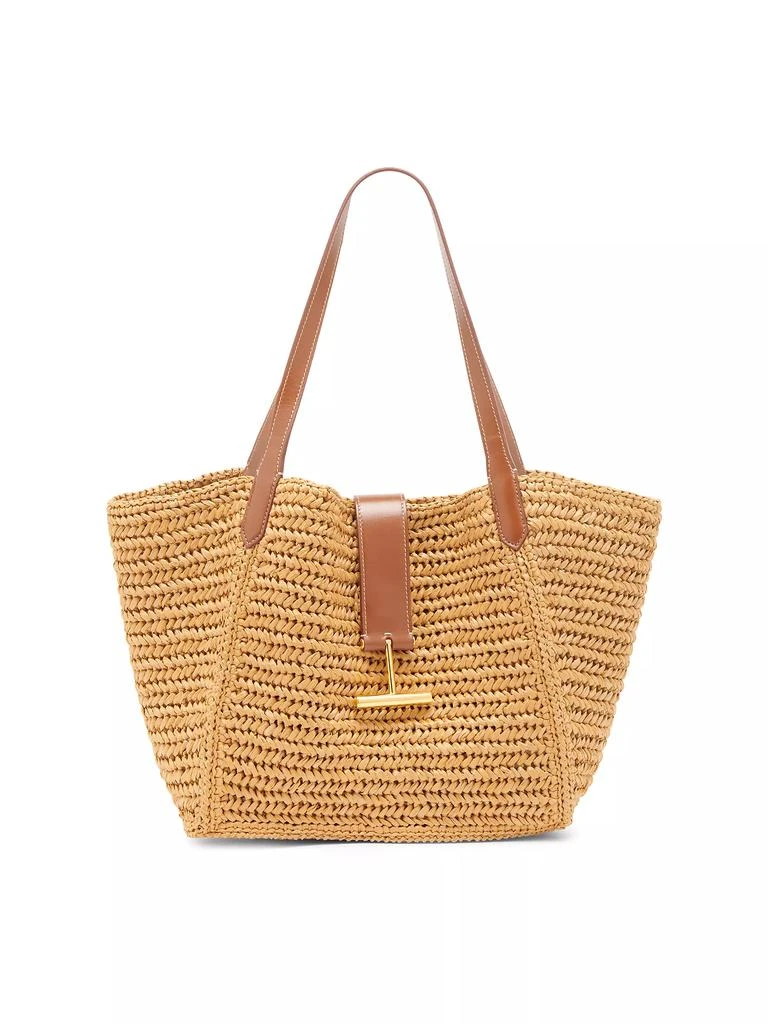 Tom Ford Tara Medium Raffia &amp; Leather Tote Bag 1
