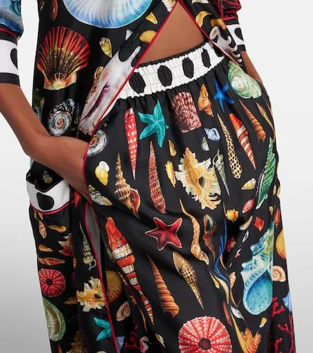 Dolce 
Gabbana Capri printed silk satin pants 4