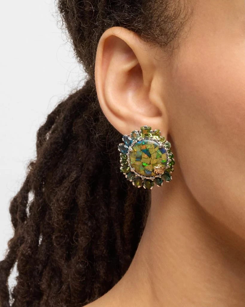 Stephen Dweck Opal Mosaic Earrings with Graduating Gemstone Halo 2