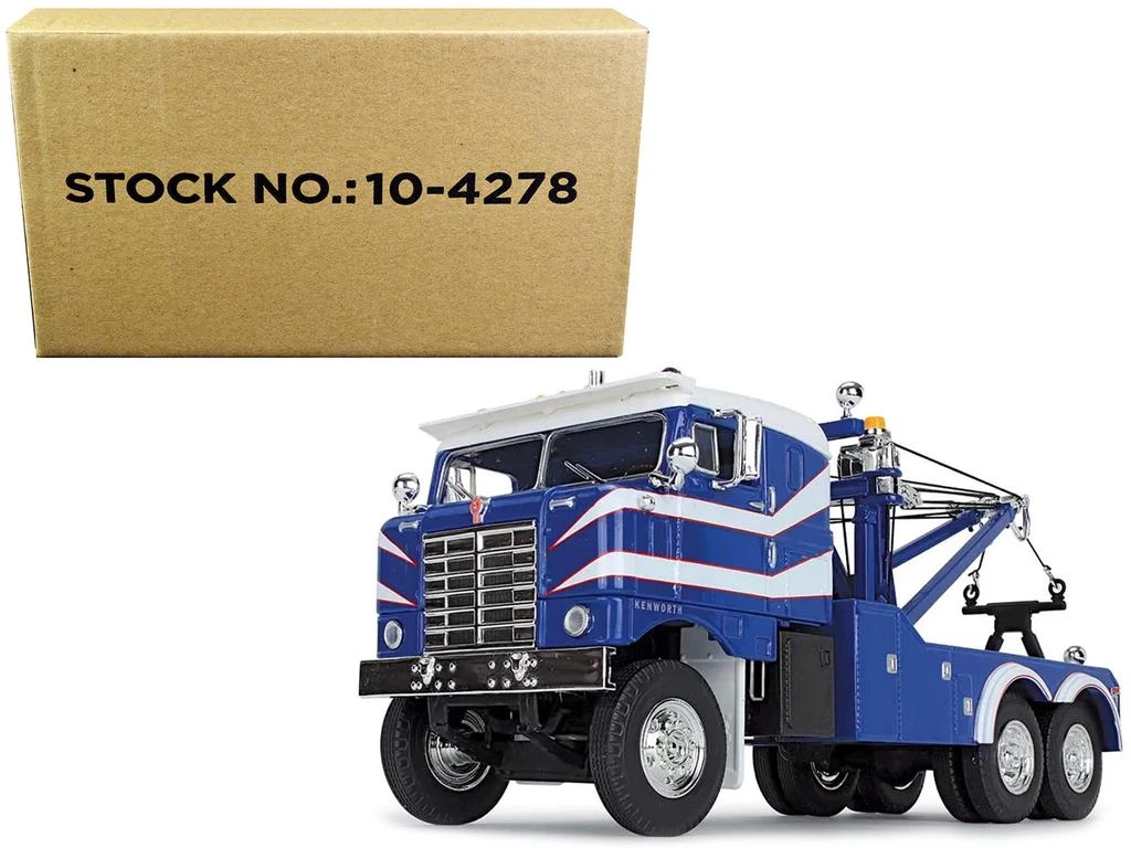 First Gear 1953 Kenworth Bullnose Heavy-Duty Holmes Wrecker Tow Truck Rich Blue and White 1/34 Diecast Model by 2