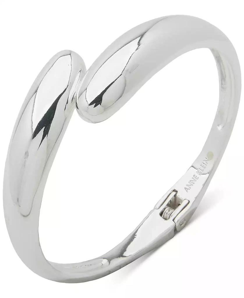 Anne Klein Silver-Tone Open Spring Hinge Bangle Bracelet 1