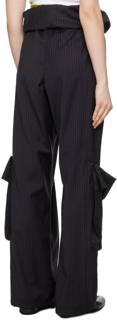 OPEN YY Black Rolled Waist Trousers 3