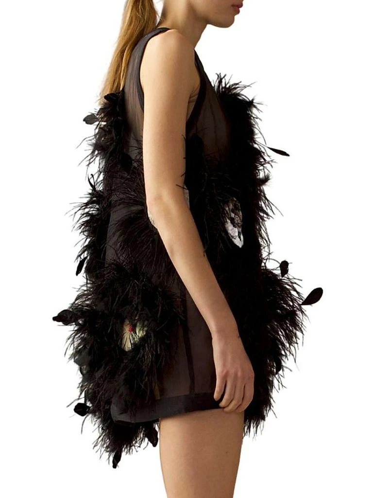 Cynthia Rowley Feather-Embellished Organza Minidress 3