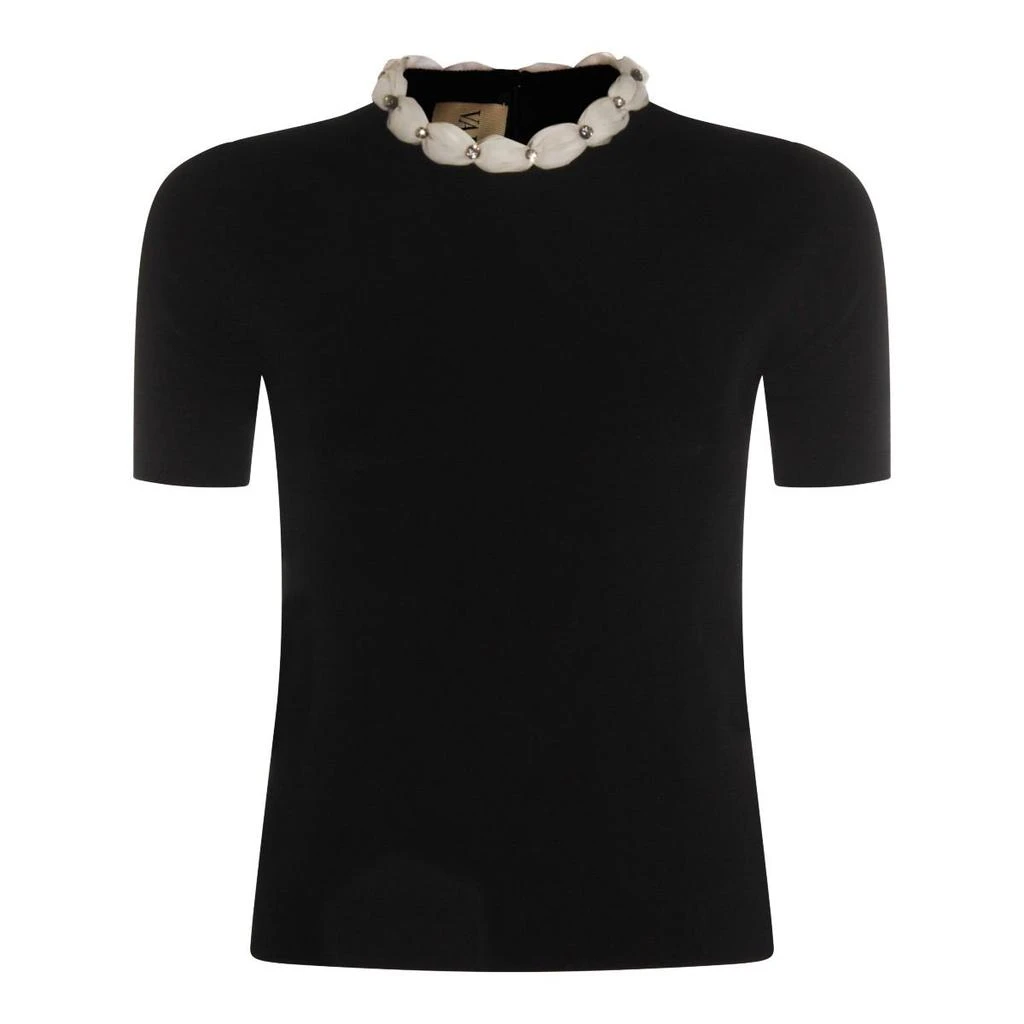 Valentino Valentino Embellished-Collar Short-Sleeved Jumper from Cettire