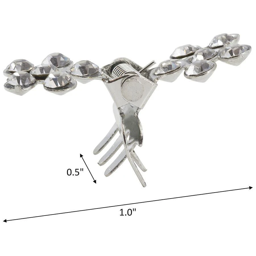 Scunci Mini Metal Rhinestone Flower Claw/Jaw Clips 5