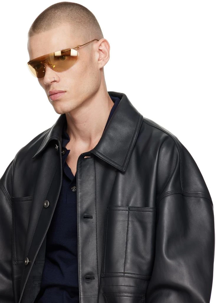 Bottega Veneta Gold Knot Shield Sunglasses 4