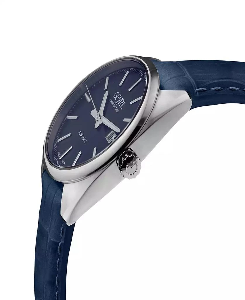 Gevril Men's Five Points Blue Leather Watch 40mm 2