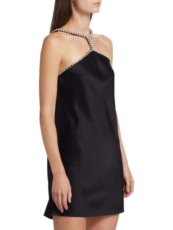 DANNIJO Embellished Satin Halter Mini Dress 3
