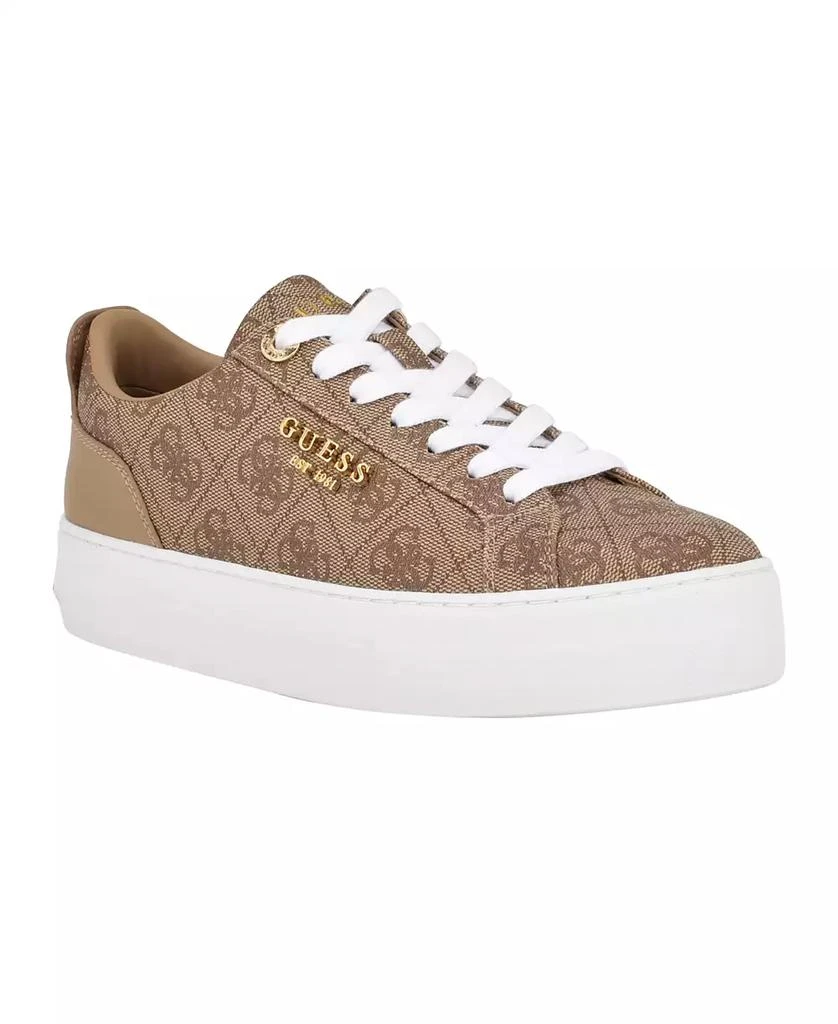 GUESS Women's Genza Platform Lace Up Round Toe Sneakers 1