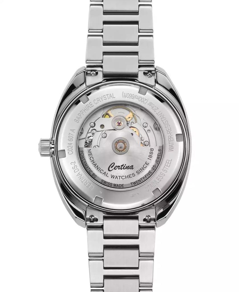 Certina Men's Swiss Automatic DS-2 Stainless Steel Bracelet & Gray Synthetic Strap Watch 41mm Gift Set