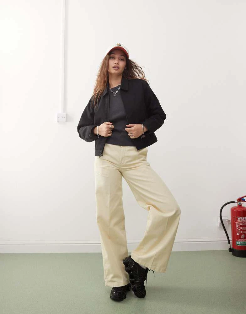 DICKIES Dickies lined cropped eisenhower jacket in black 3