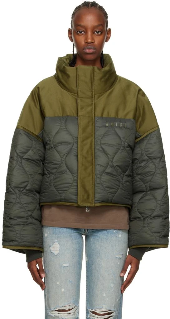 AMIRI Green Quilted Puffer Down Jacket 1
