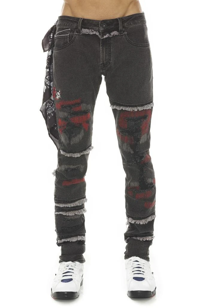 Cult Of Individuality Rocker Mötly Crüe Frayed Slim Fit Stretch Jeans 1