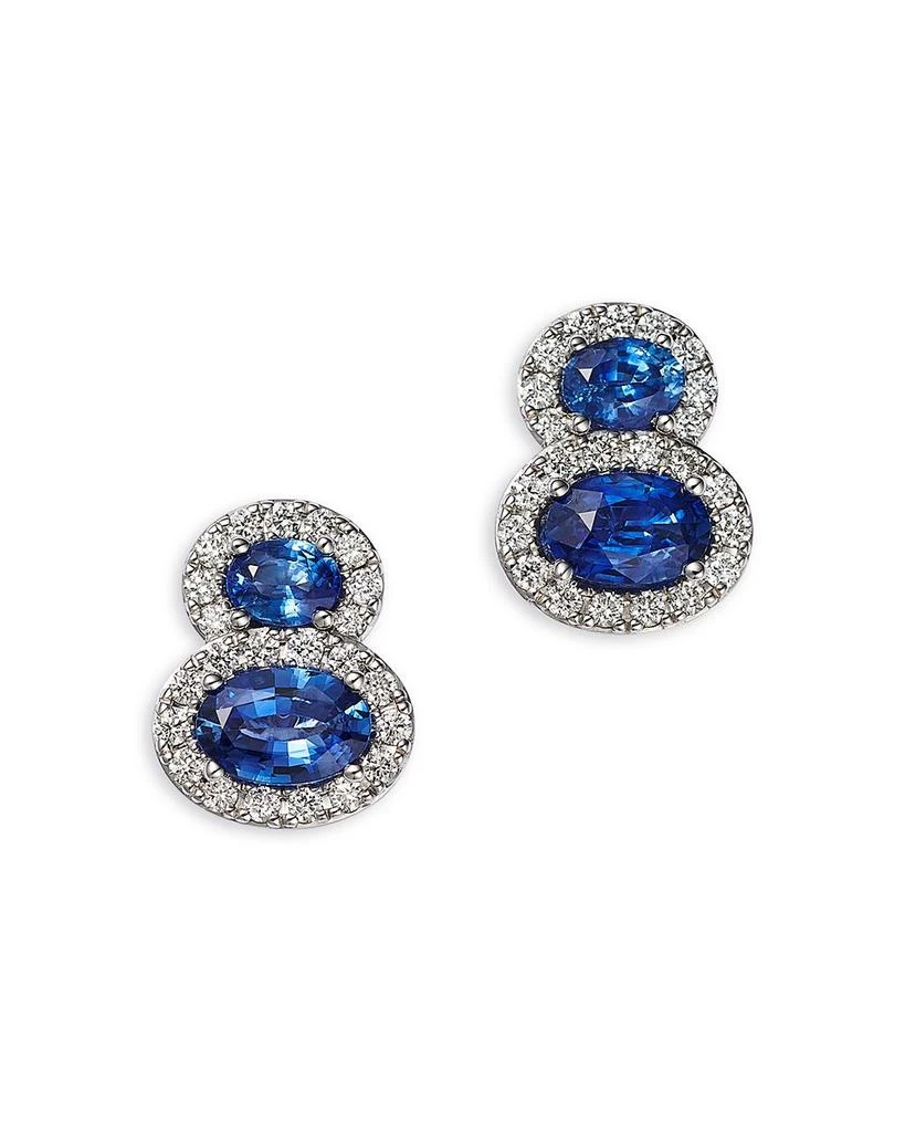 Bloomingdale
s Fine Collection Sapphire 
Diamond Drop Earrings in 14K White Gold 1