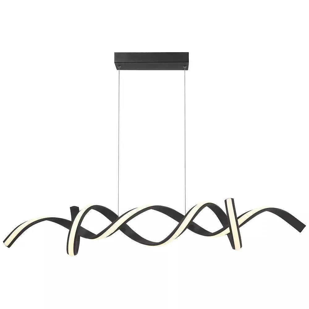 Possini Euro Design Helix Sand Black Island Pendant Chandelier 46" Wide Modern Spiral Dimmable LED Light Dining Room Ceiling 6