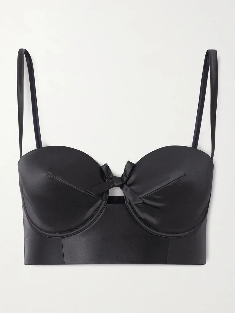 ERES Greta Bow-detailed Cutout Satin Bustier Bra