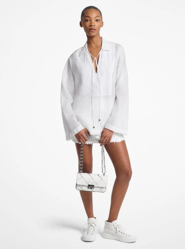 Michael Kors Ramie Collared Tunic Top 1