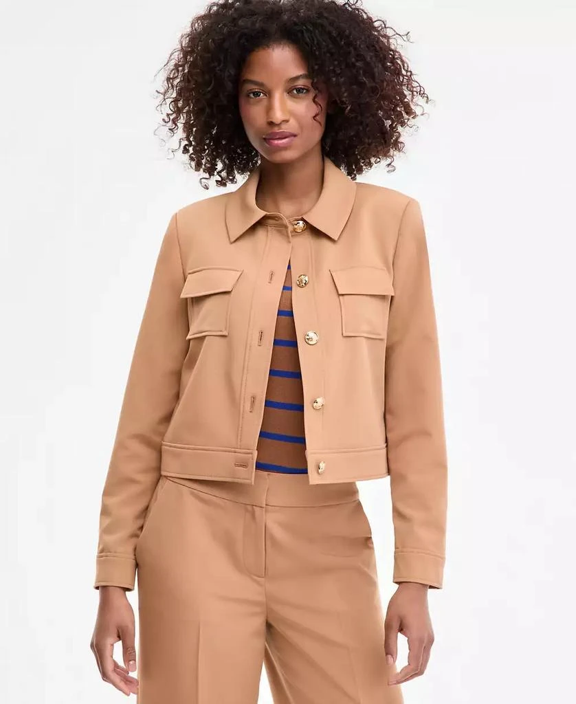 Tahari Women's Cropped Button-Front Jacket, Regular & Petites 1