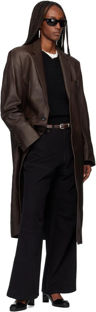 TONYWACK Brown Naked Single Lamb Leather Coat 4