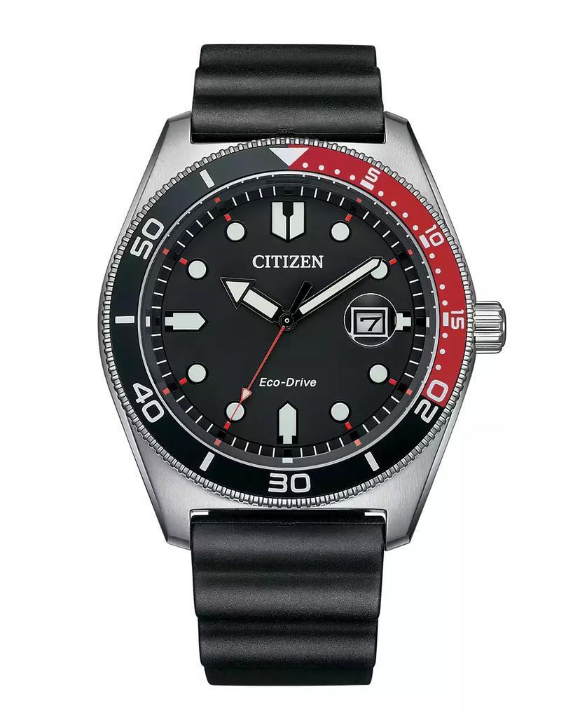 Citizen Eco-Drive Men's Sport Casual Black Polyurethane Strap Watch 43mm