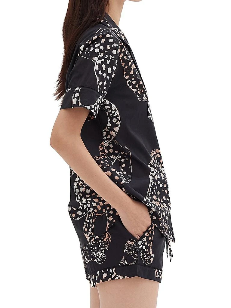 Desmond & Dempsey Jaguar Print Cotton Short Pajama Set 4