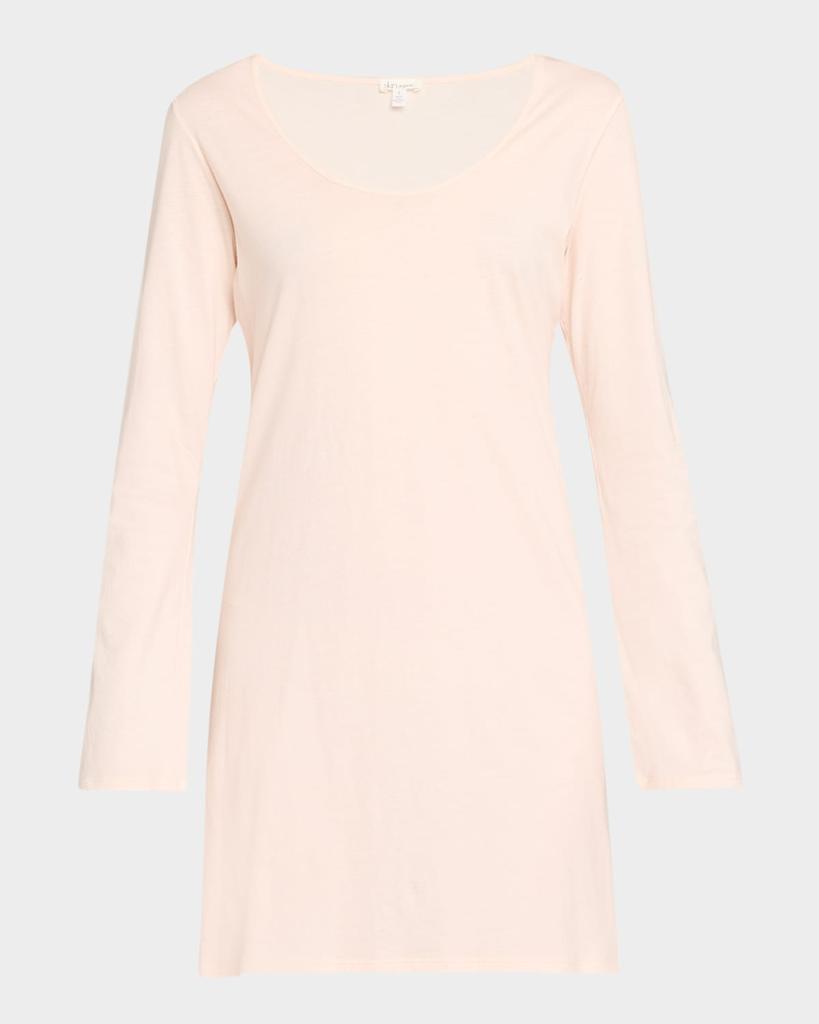 Skin Carmine Long-Sleeve Cotton Sleepshirt