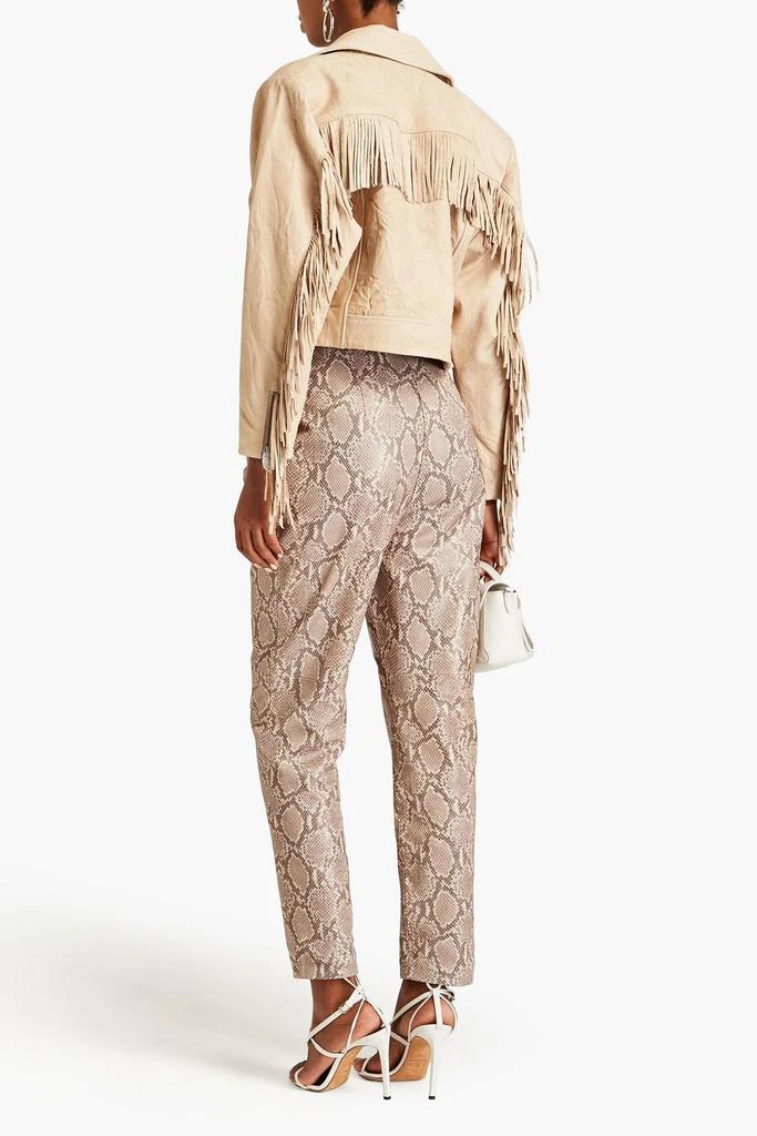 IRO Marom fringed crinkled-leather biker jacket 3
