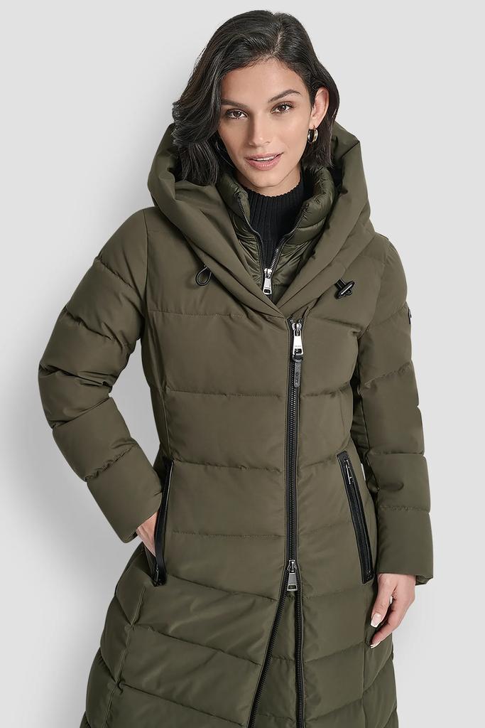 DKNY BIBBED SHAWL COLLAR HOODED PUFFER - Coats - Free Shipping