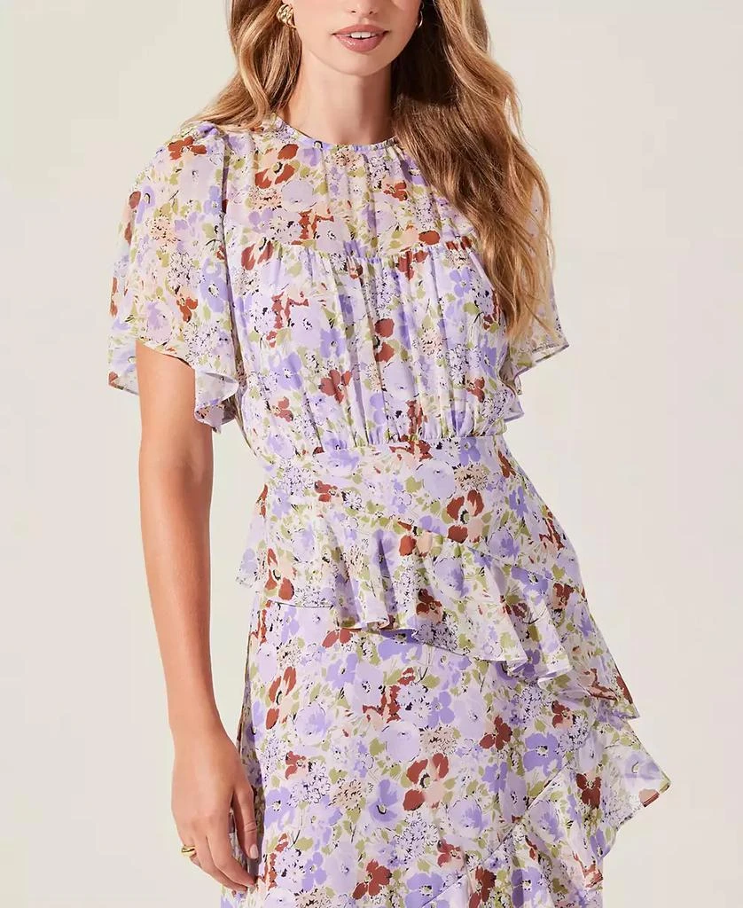 ASTR Women's Floramae Floral Ruffle-Trim Midi Dress 4