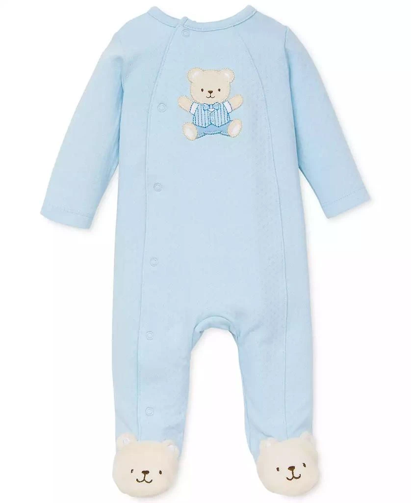 Little Me Baby Boys Cute Bear Snap Close Footed Coverall 1