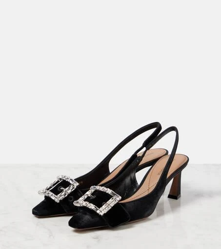 Dolce 
Gabbana Embellished velvet slingback pumps 4