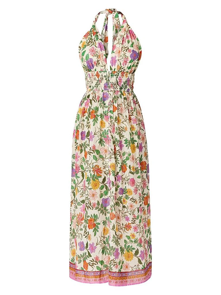 Shoshanna Shimmer Floral Halter Dress 1
