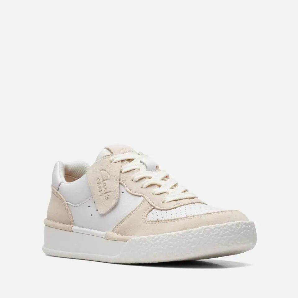 Clarks CLARKS WOMEN'S CRAFTCUP LEATHER AND SUEDE TRAINERS 2