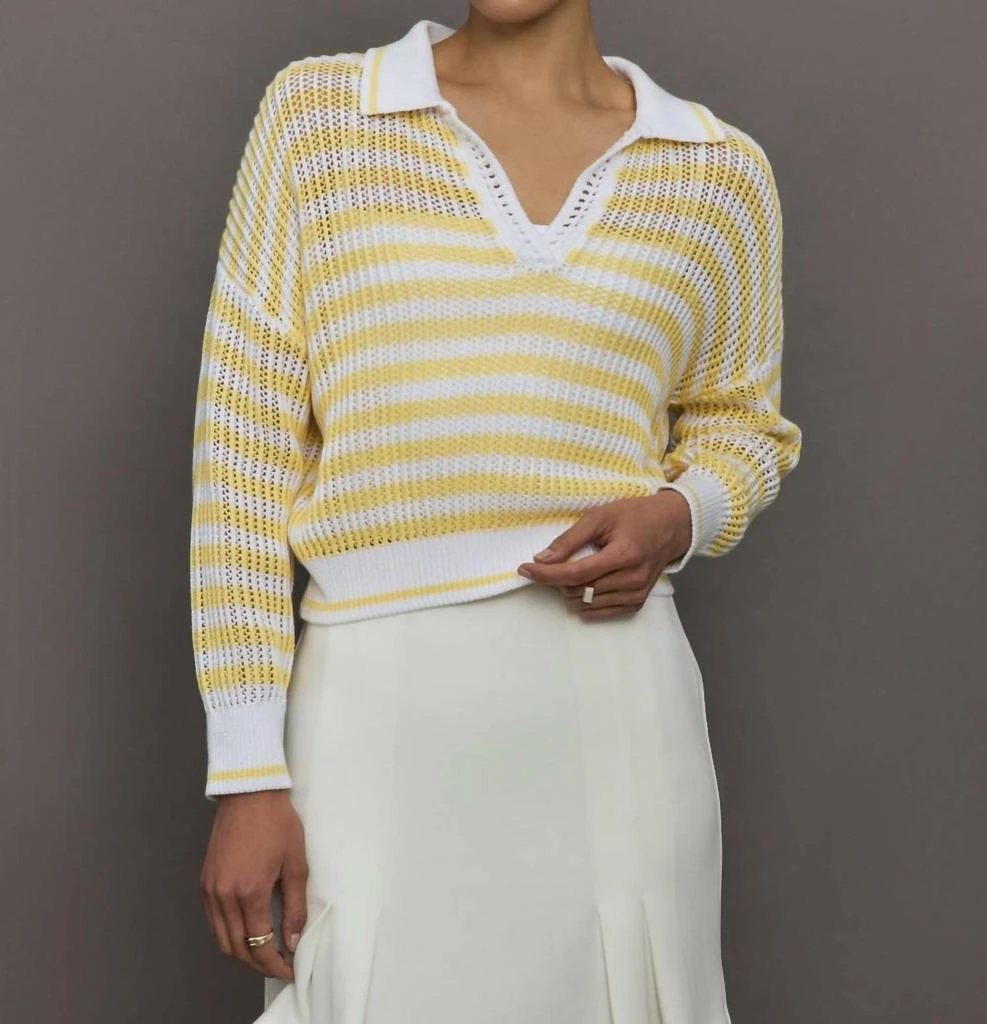 525 America 525 America - Kimberly Striped Collared Pullover 1