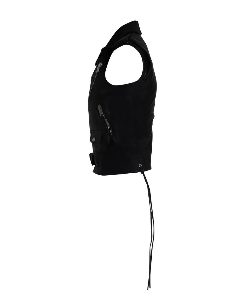 Yves Saint Laurent Classic Sleeveless Motorcycle Jacket in Black Leather 2